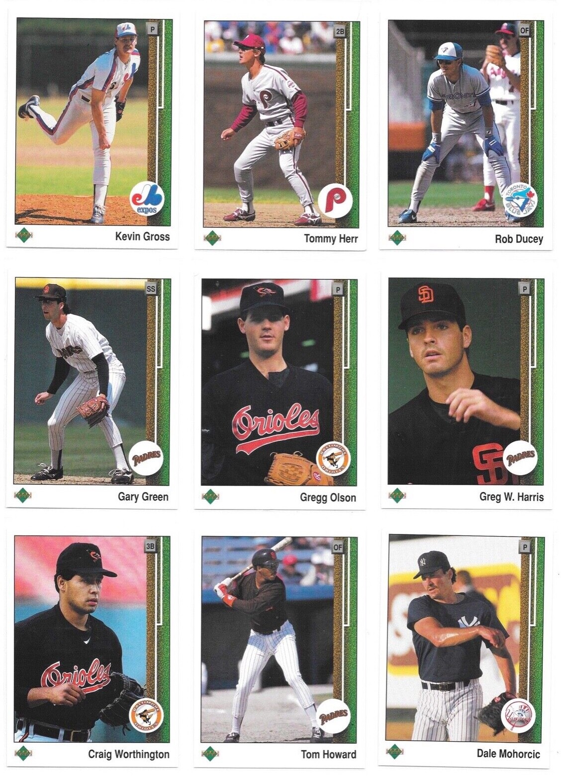 1989 Upper Deck High # Series Baseball Trading Cards #s 701-800 / Choose / mb29