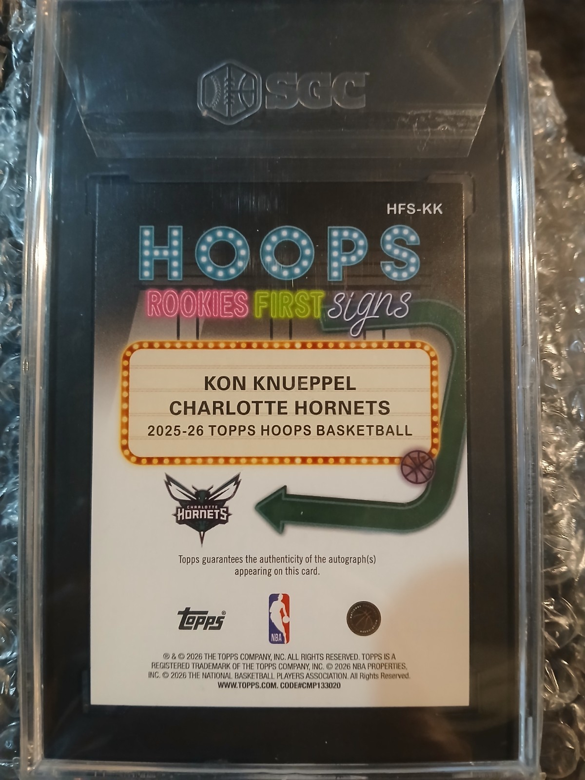 POP 1 None Higher/Lower ’25 Kon Knueppel RCs 1st Signs SGC 9 10 Auto