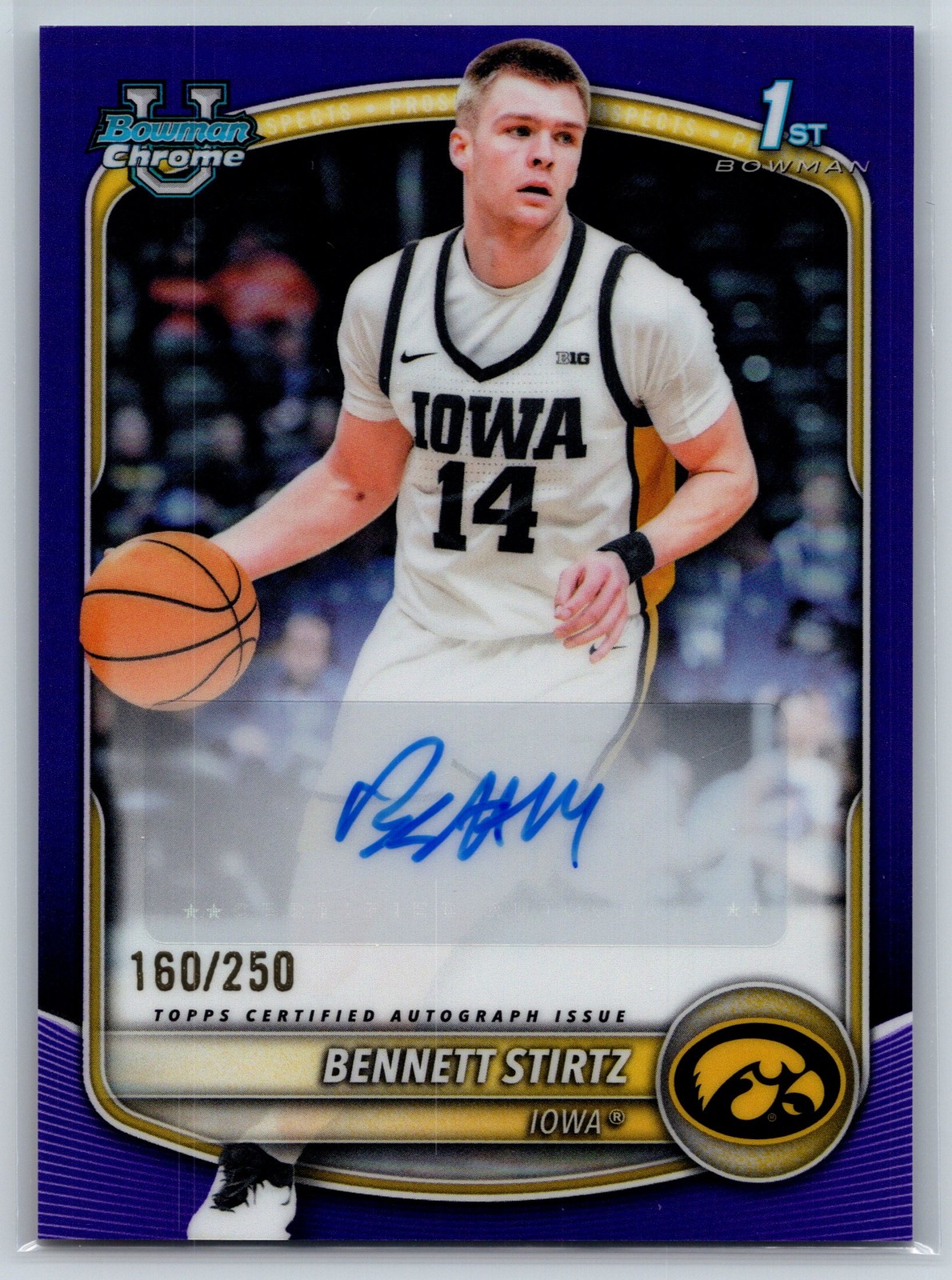 2025-26 Bowman #CPA-BI Bennett Stirtz Chrome Autographs Purple Refractor #/250