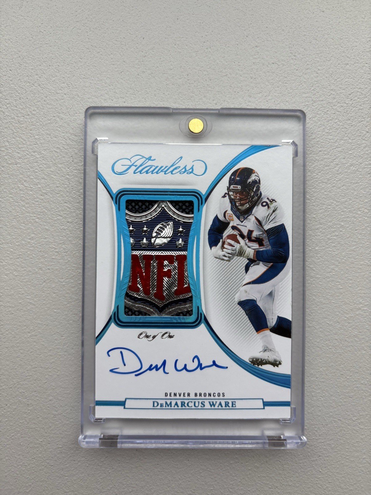 2022 Panini Flawless DeMarcus Ware Platinum Patch Shield Auto 1/1 BRONCOS HOF