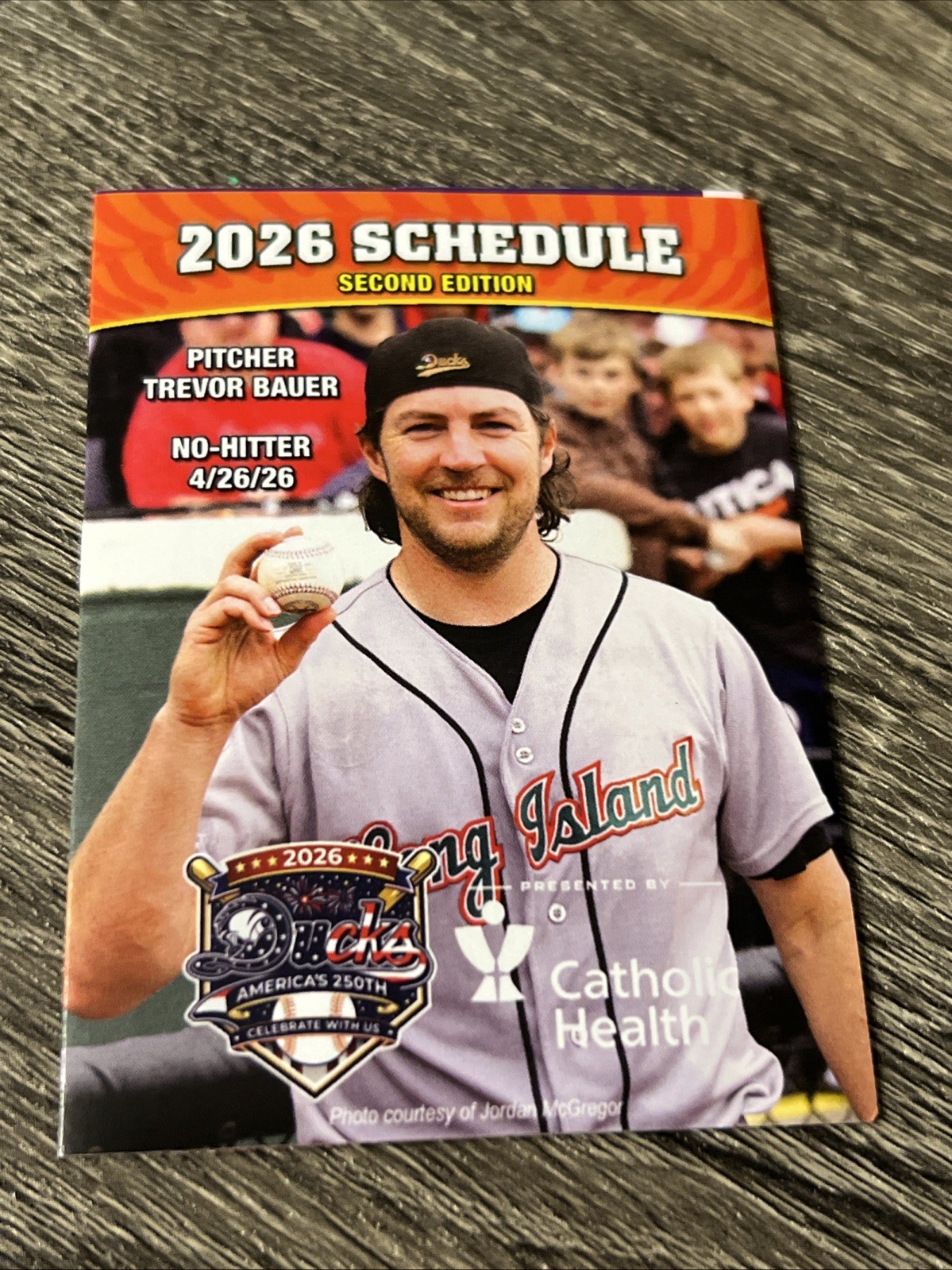 2026 Trevor Bauer Long Island Ducks Baseball Pocket Schedule – Atlantic League