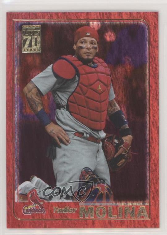 2021 Topps Archives 2001 Topps Red Hot Foil 8/50 Yadier Molina #214 i4v