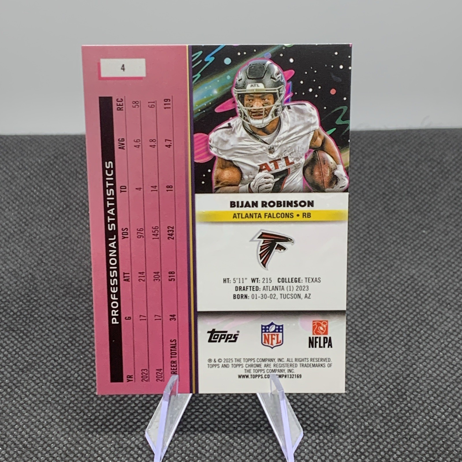 2025 Topps Cosmic Chrome Base Set Bijan Robinson #4 Atlanta Falcons NFL Card