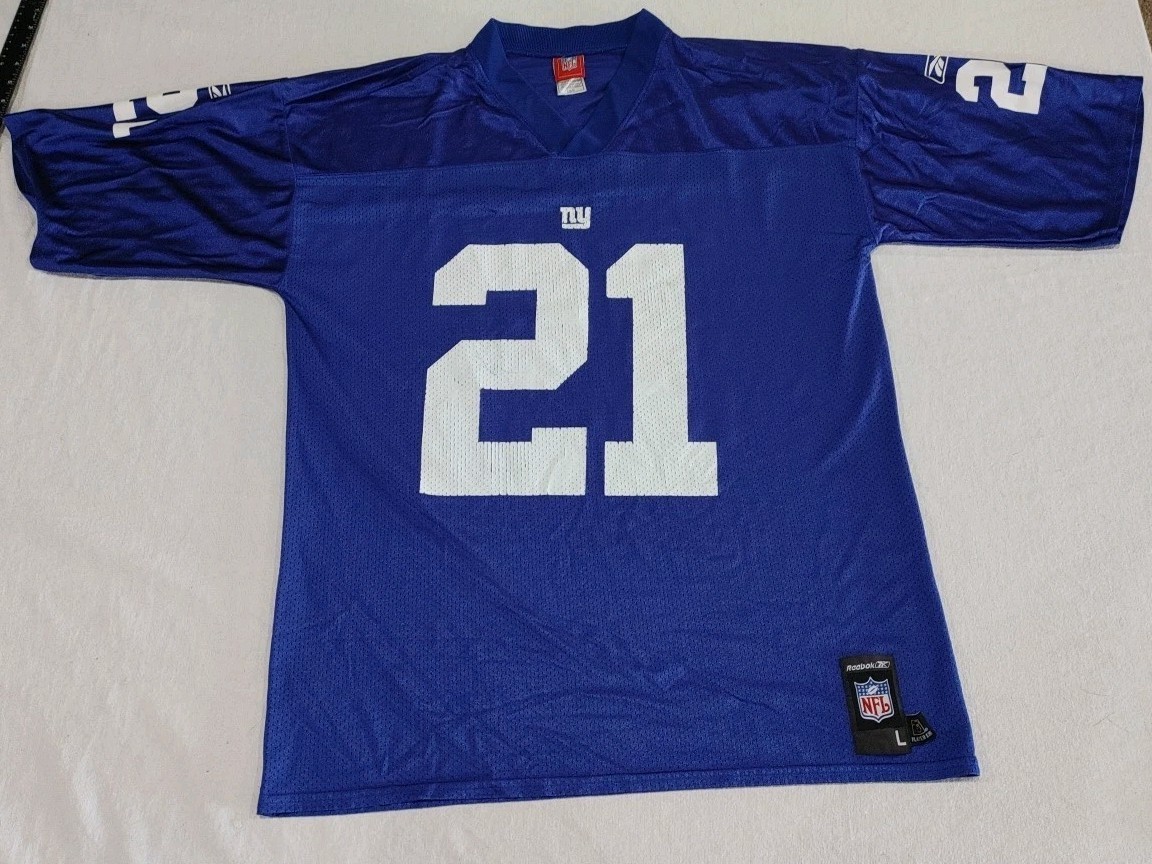 Reebok NFL Tiki Barber #21 New York Giants Blue Jersey Adult Size Large