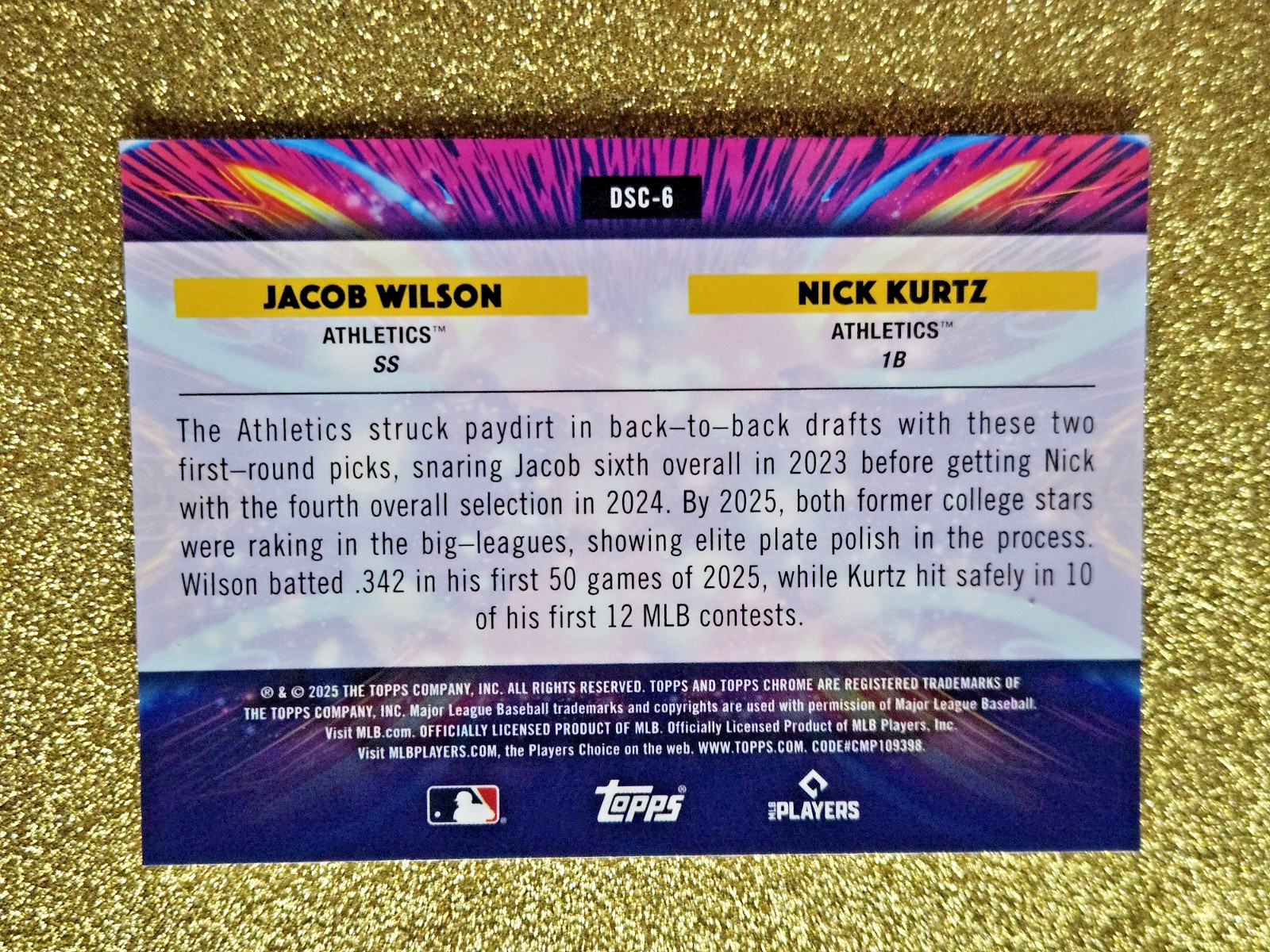 2025 Topps Cosmic Chrome Nick Kurtz Jacob Wilson Star Clusters #DSC-6 CENTERED💥