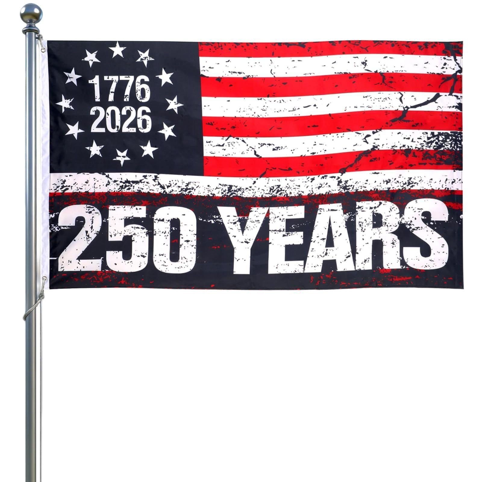 250th Anniversary USA Flag 3x5Ft, Double Sided 3-Ply Freedom 3 x 5 feet, A