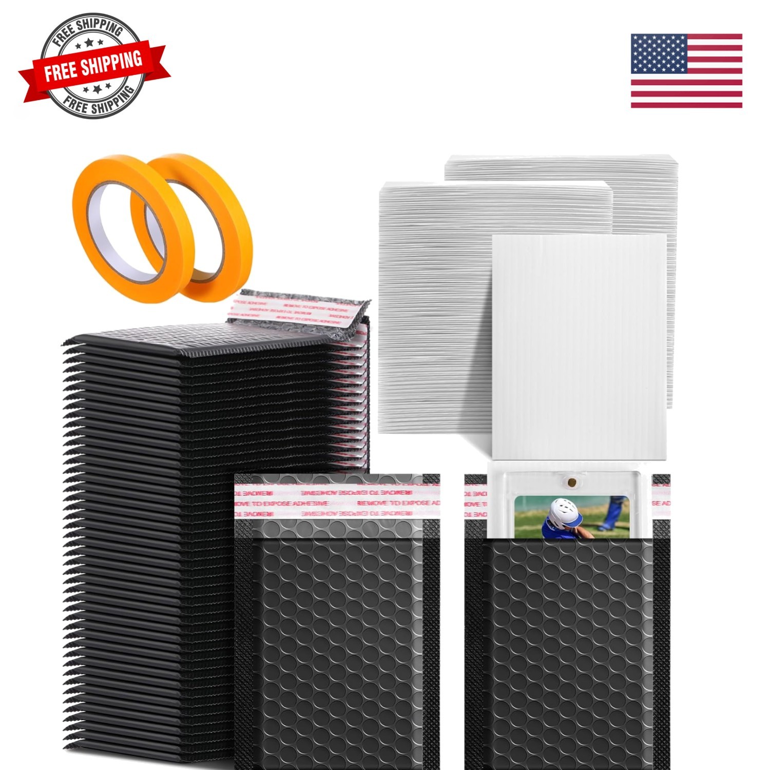 302 Pcs Trading Card Shipping Protector Set Include 200 Precut Plastic Insert…