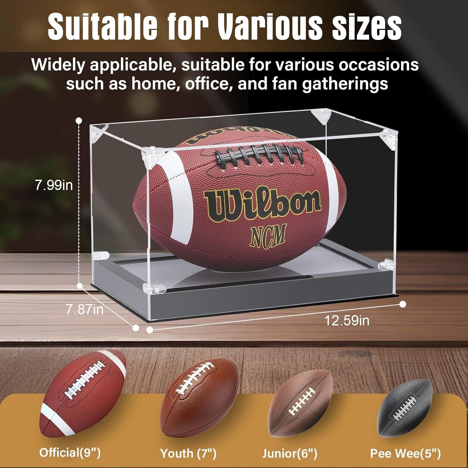 Acrylic Football Trophy Case with Adjustable LED – Stunning Exhibit Box