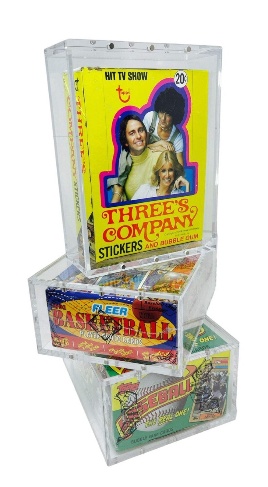 Stackable Premium Acrylic Display Case w/ Magnetic Lid for GPK & Non Sport Box