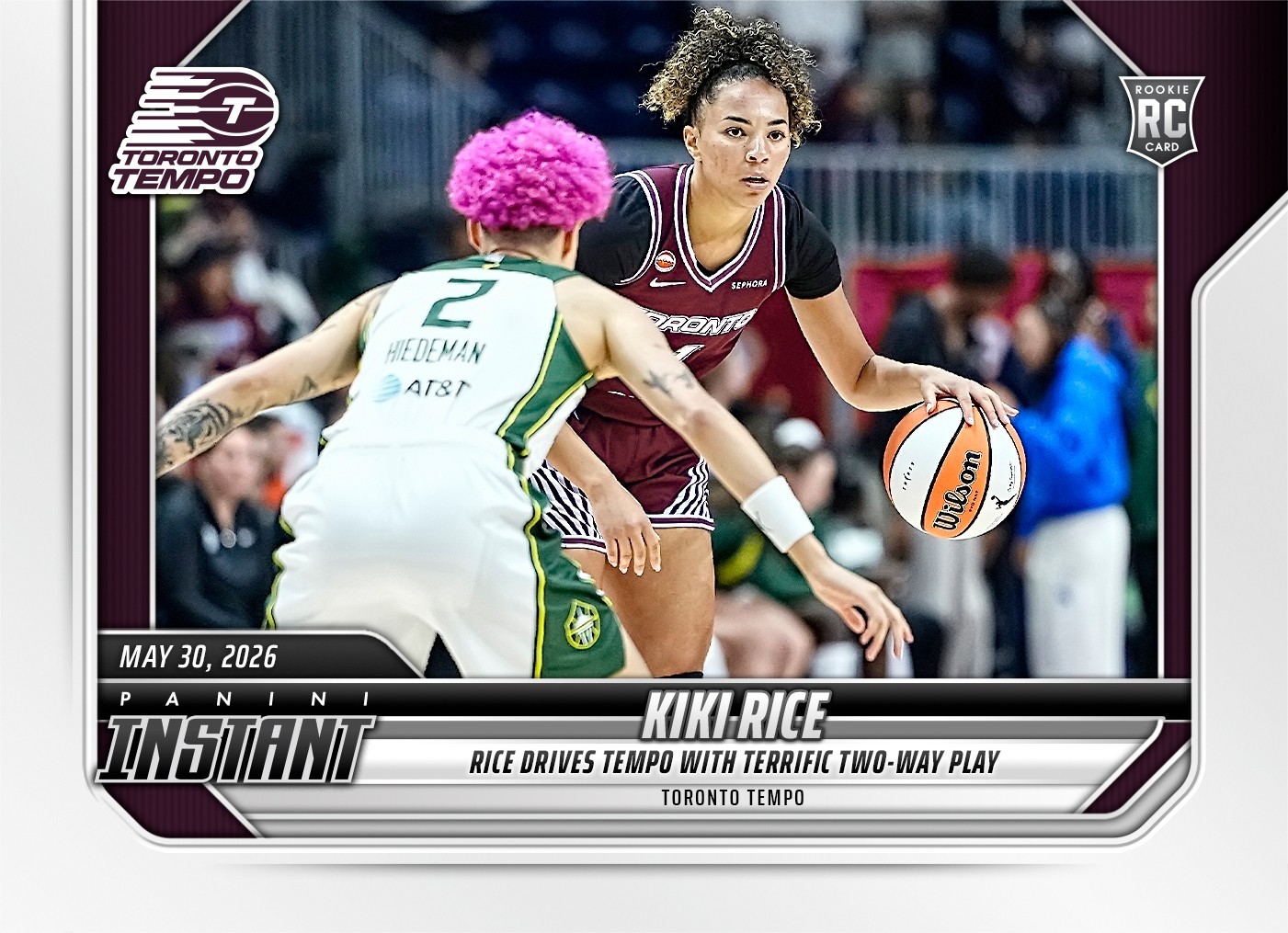 2026 Panini Instant WNBA #109 Kiki Rice Toronto Tempo RC PRESALE