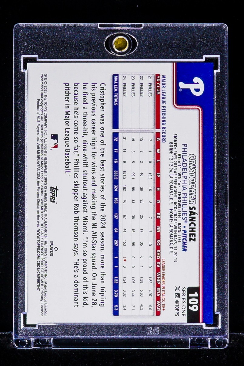 Cristopher Sanchez RARE MONTGOMERY SILVER FOIL INVESTMENT CARD Phillies SP