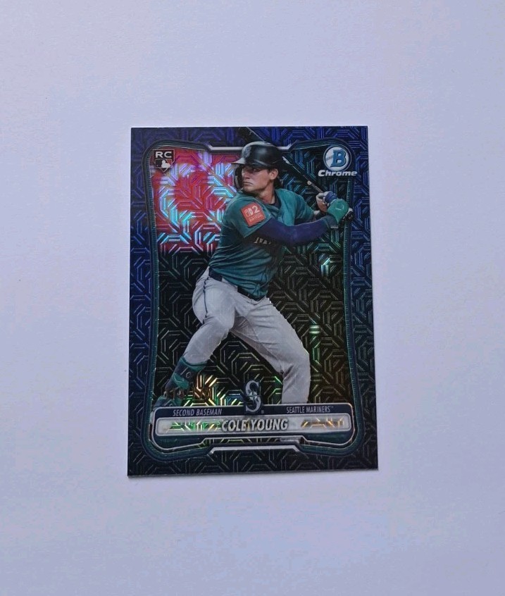 2026 Bowman chrome #78 Cole Young navy blue mojo refractor 065/175 RC Mariners