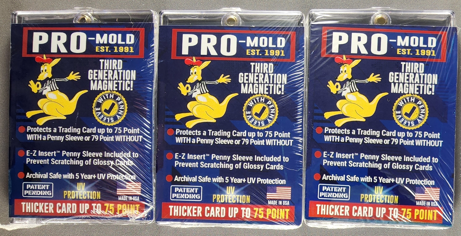3x Pro Mold MH75SAB 3rd Gen w/ Sleeve 75pt Magnetic Card Holder One Touch