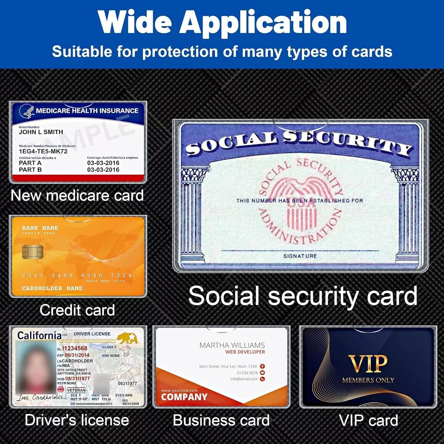 30pcs Social Security Card Protector Sleeves/New Medicare Card Protector Sleeve