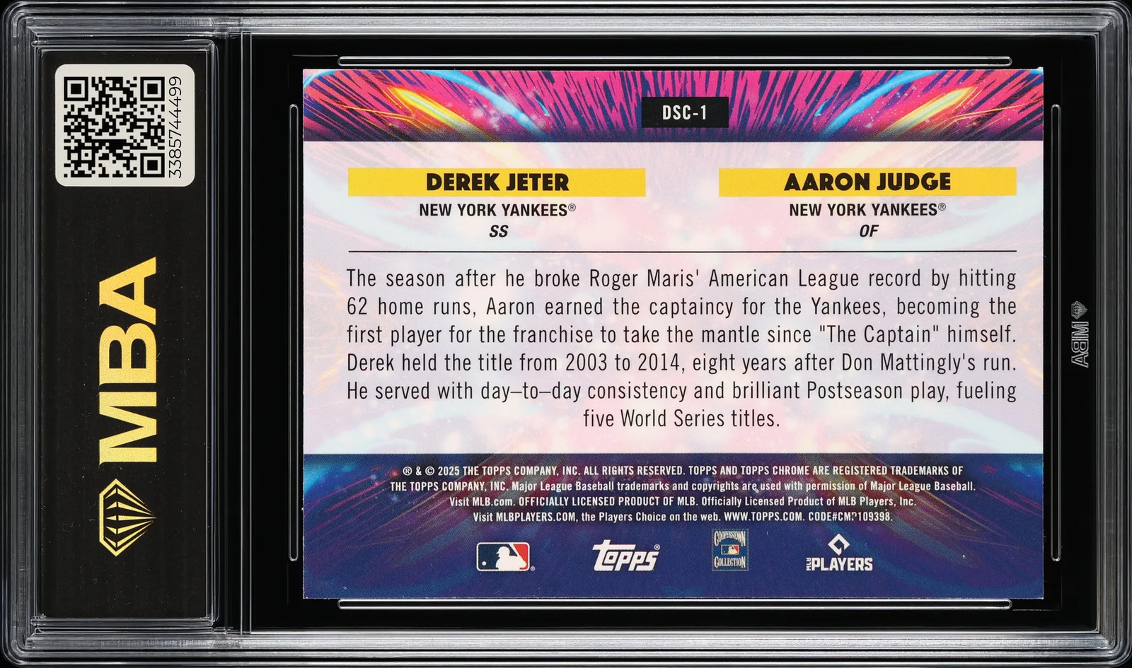 2025 Topps Cosmic Chrome Star Clusters Derek Jeter Aaron Judge #DSC-1 MBA 7