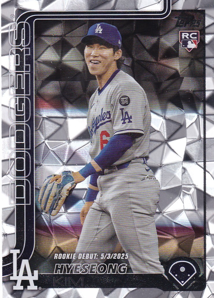 HYESEONG KIM TOPPS UPDATE ROOKIE SILVER DIAMANTE FOIL RC DODGERS #US-312 2025 25