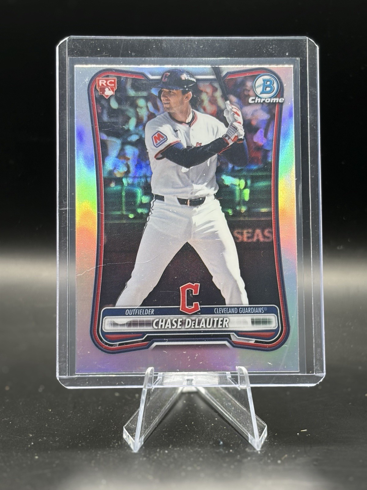 2026 Bowman Chase DeLauter Rookie Red RC Logo RC #37 – Cleveland Guardians