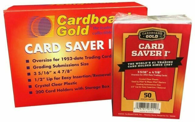 50 Ct Card Saver I CS 1 Cardboard Gold PSA Graded Semi Rigid Holders Brand New