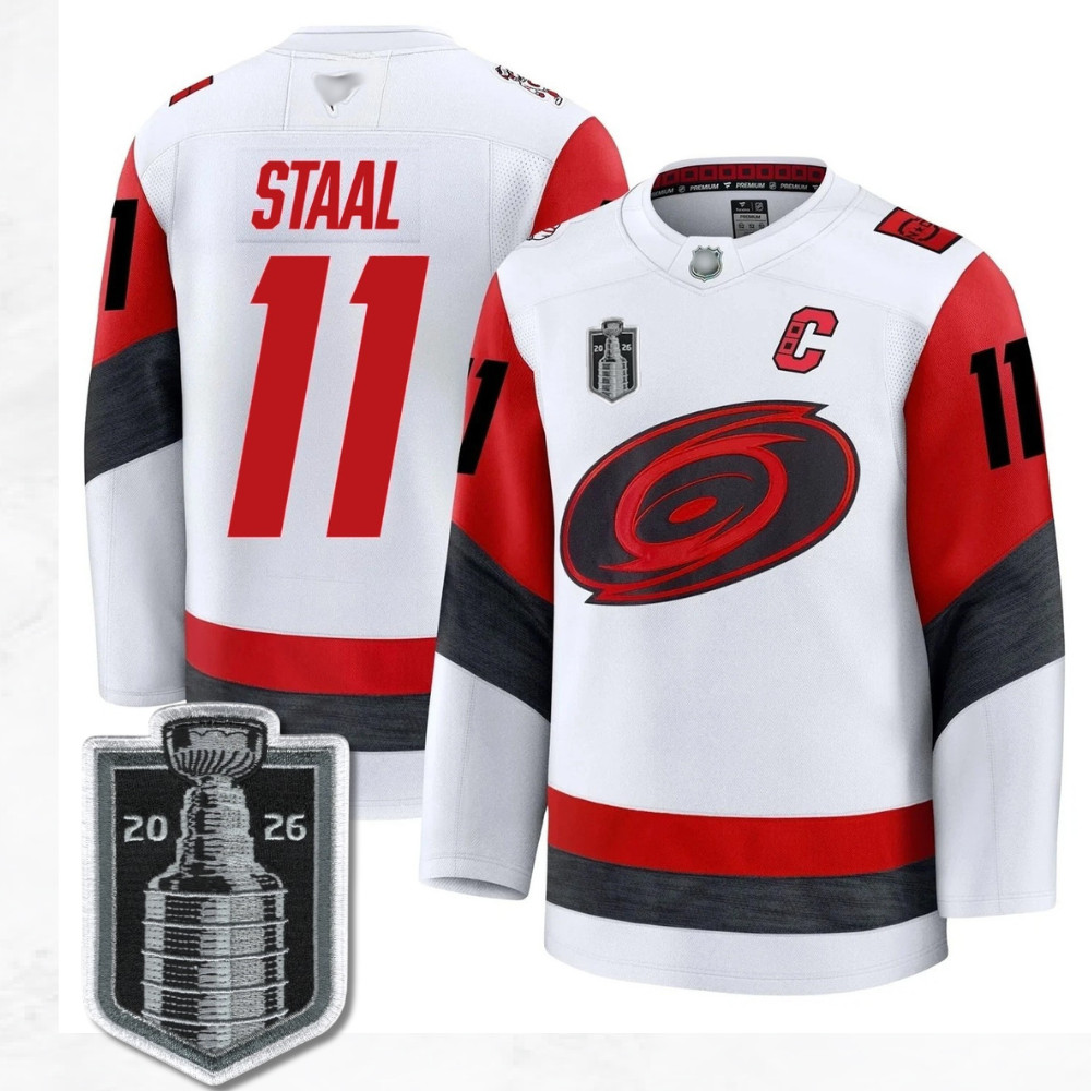 Men’s Hurricanes #11 Jordan Staal 2026 Stanley Cup White Jersey All Stitched