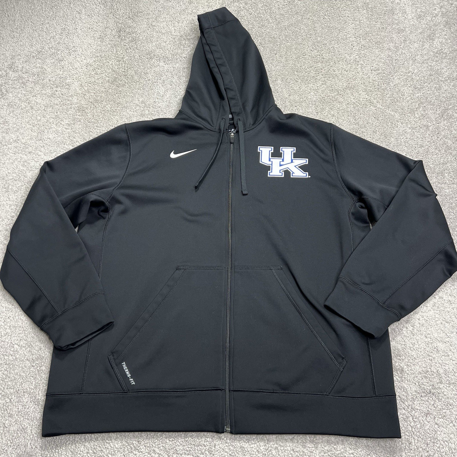 Kentucky Wildcats UK Hoodie Mens XL Black Sweatshirt Nike Therma Fit Full Zip
