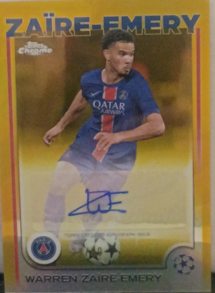 Warren Zaire-Emery [Gold Refractor] 2024-25 Chrome UEFA Auto Paris StGerman FS-1