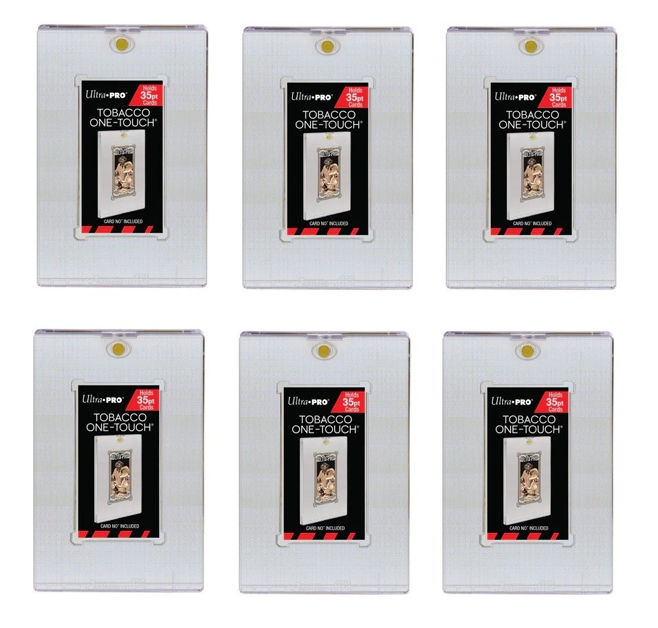 (6-Pack) Ultra Pro 35pt Mini Tobacco UV One Touch Magnetic Trading Card Holder