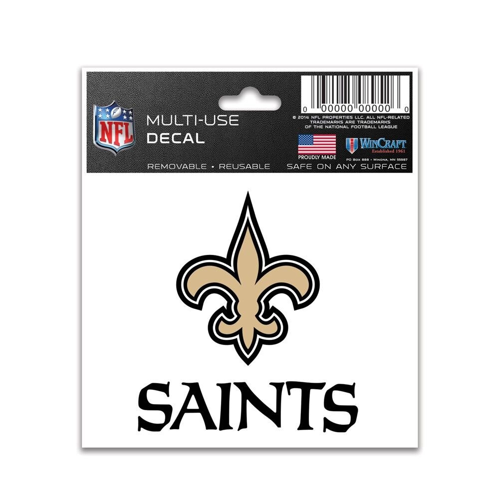 New Orleans Saints Multi Use Decal Window Car Laptop Reusable 3×4 Inches