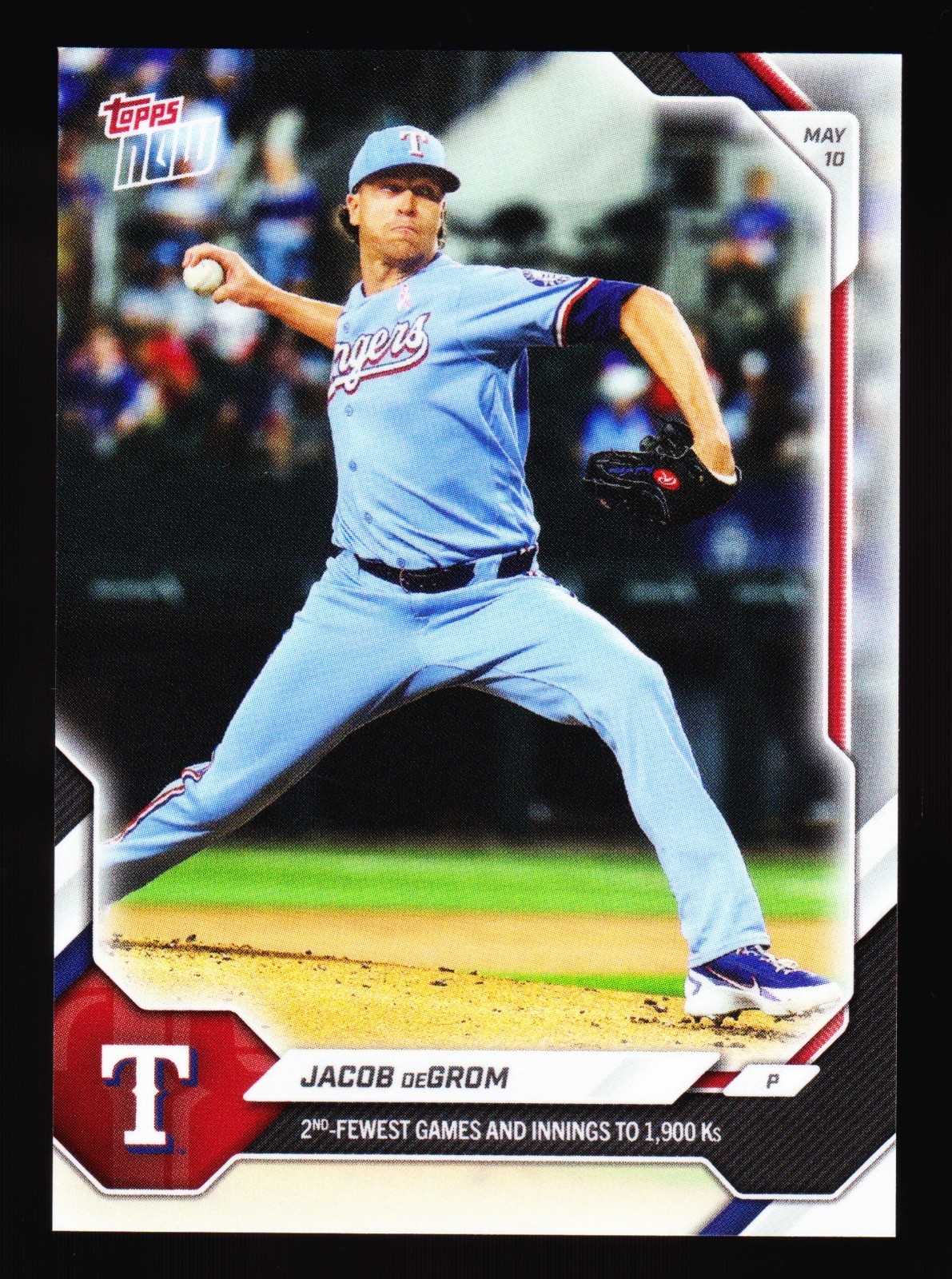 Jacob DeGrom Rangers 1900th K vs Cubs Seiya Suzuki 2026 Topps Now #188 Base