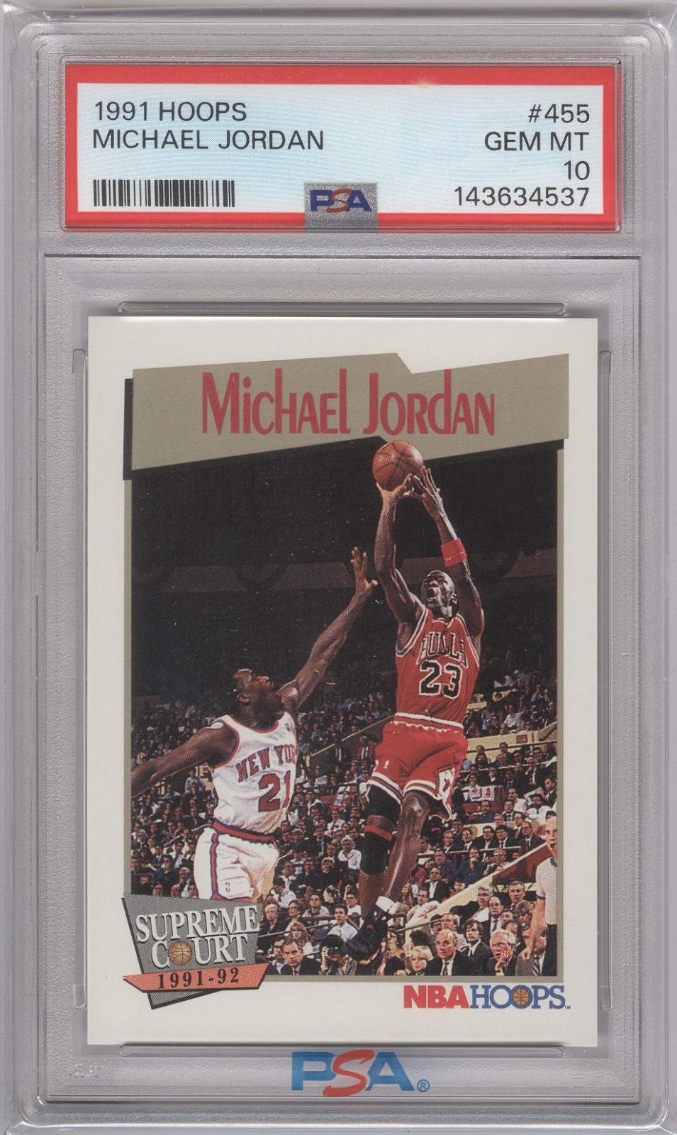 1991 Hoops Michael Jordan #455 PSA 10 gem mint