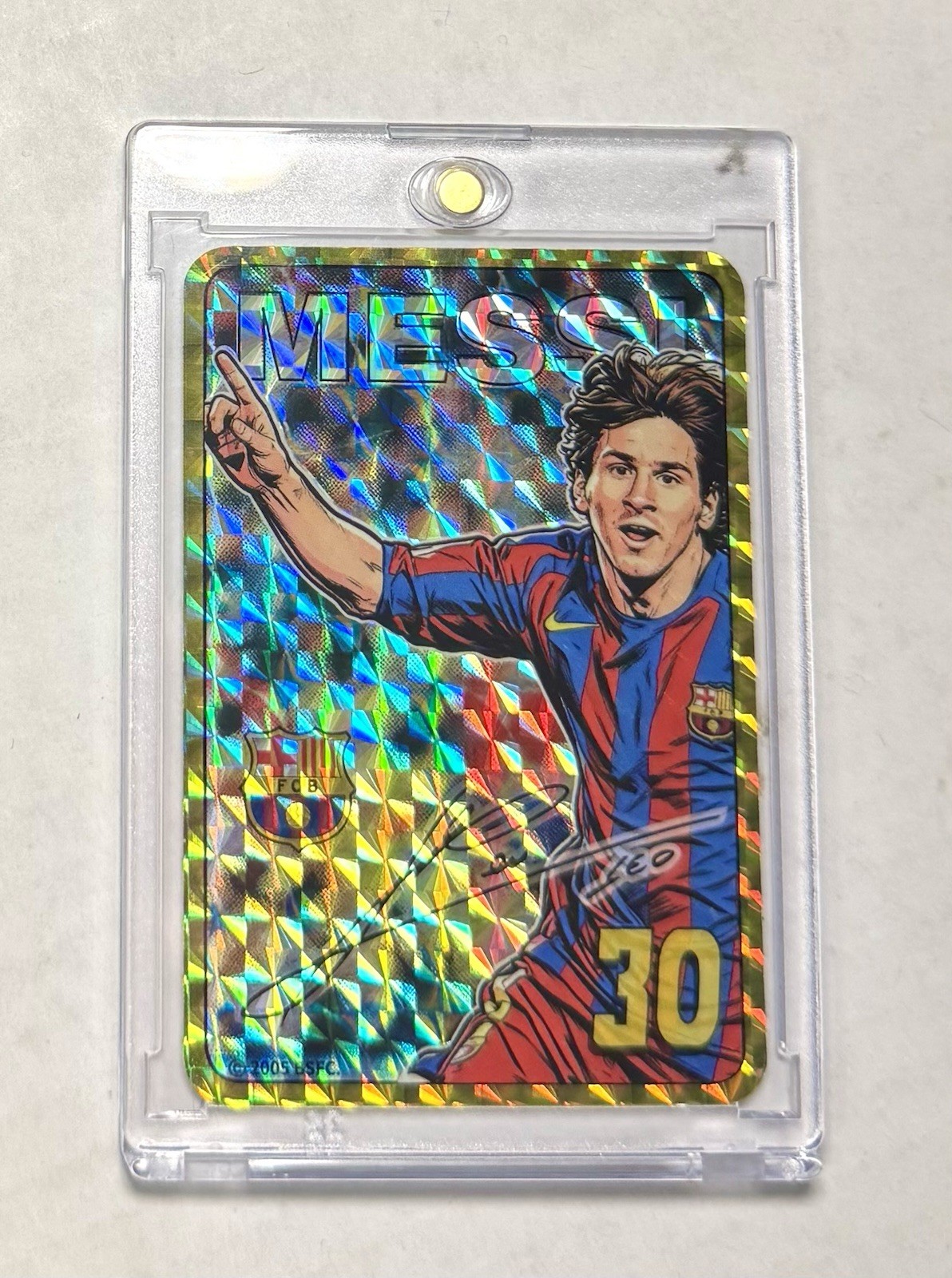 LIONEL MESSI Gold Rookie Sticker FC Barcelona RC