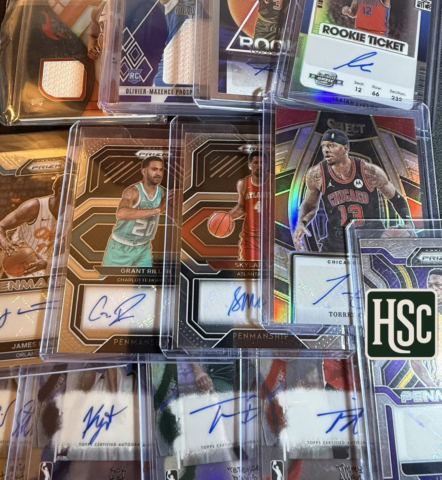 Basketball NBA – 100 Card Lot – Rookies, Parallels, Memorabilia, Autos, Numbered
