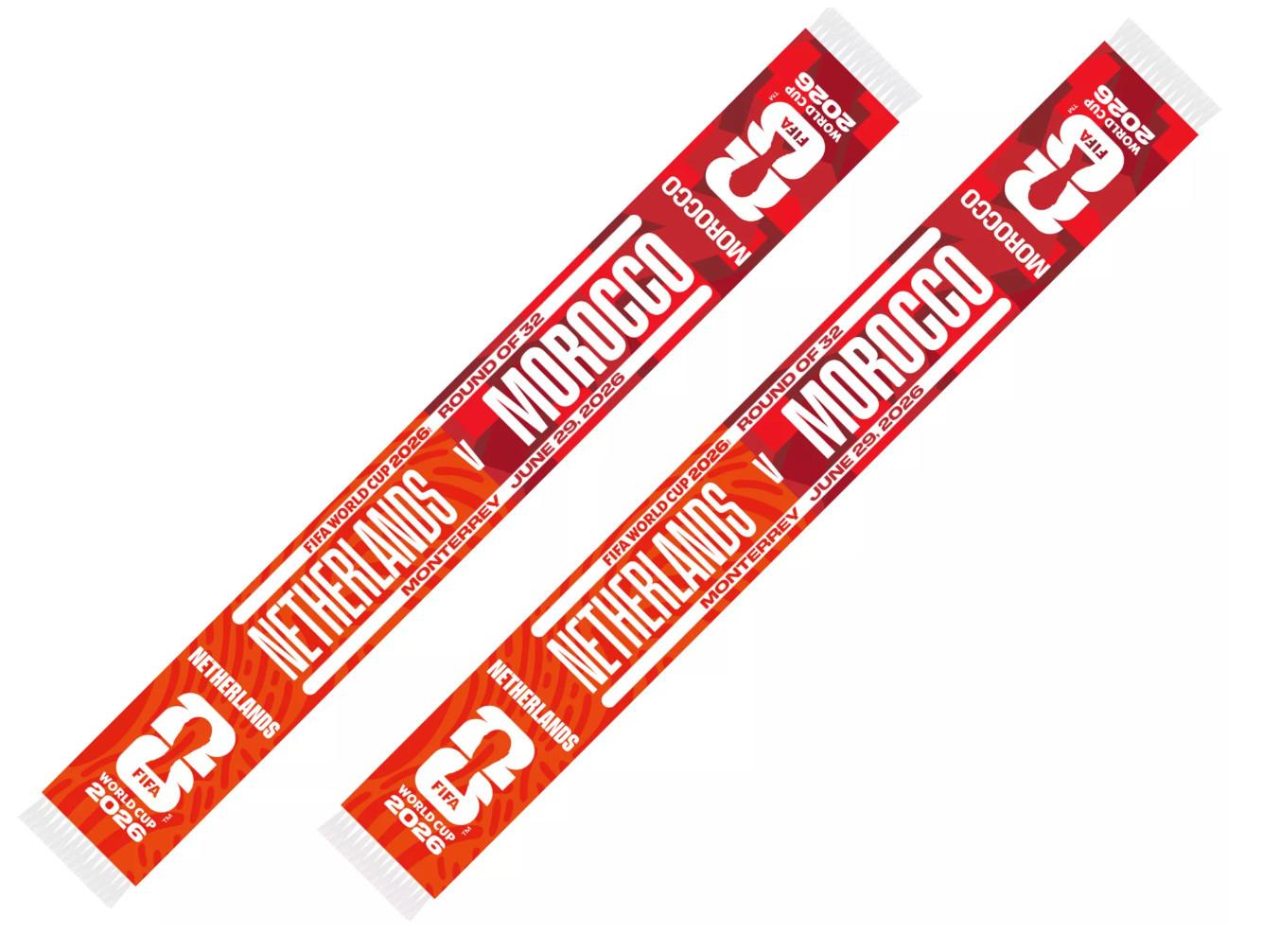 NWT 100% Authentic World Cup Netherlands vs. Morocco Match Scarf Bank Exclusive