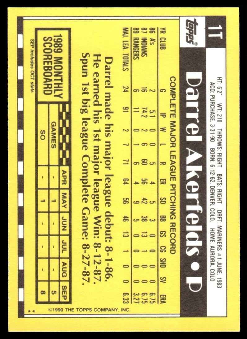 1990 Topps Traded Baseball Cards #’s 1T-132T You Pick NMMT + Free Shipping!
