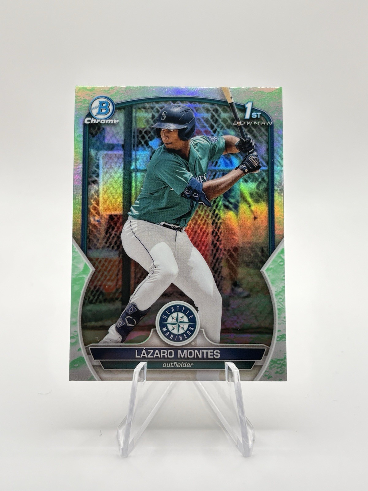 2023 Bowman Chrome Lazaro Montes Lunar Glow Refractor Bowman 1st Rookie #BCP-58