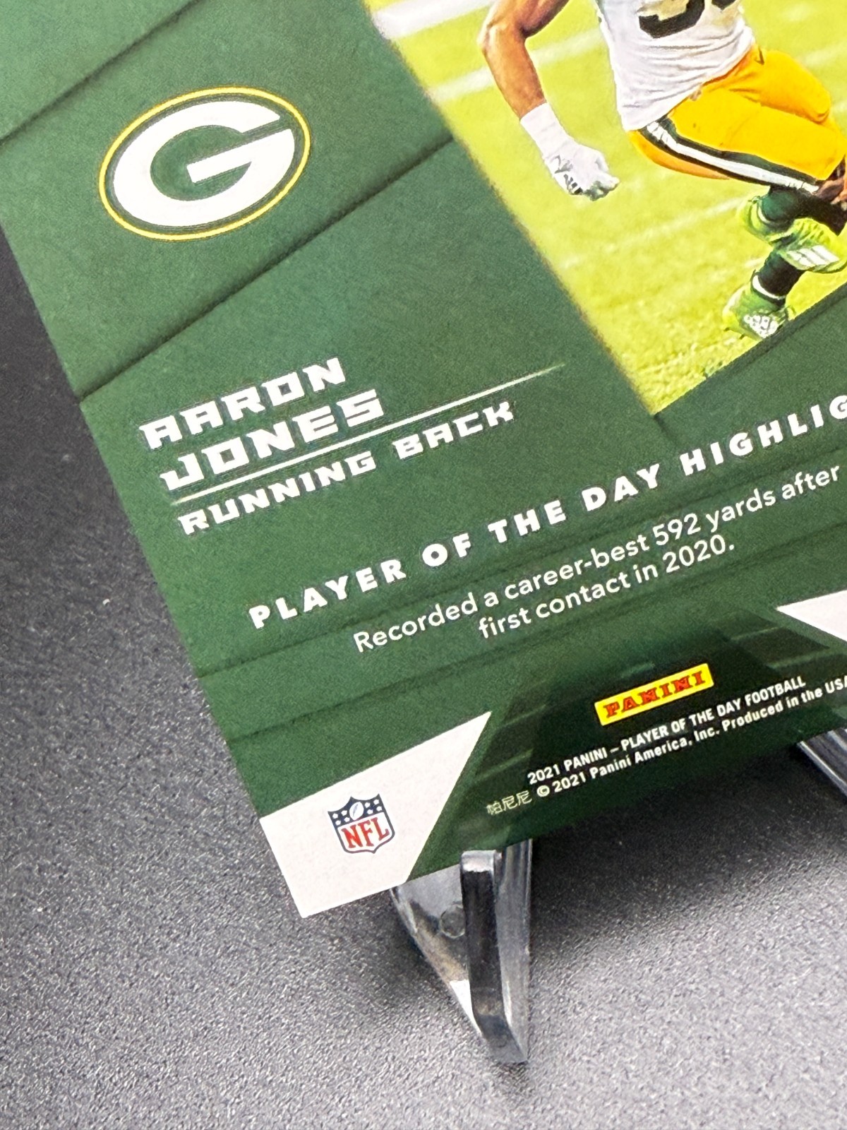 Aaron Jones 2021 Panini Player of the Day KABOOM! #d 30/99 Green Bay Packers SSP