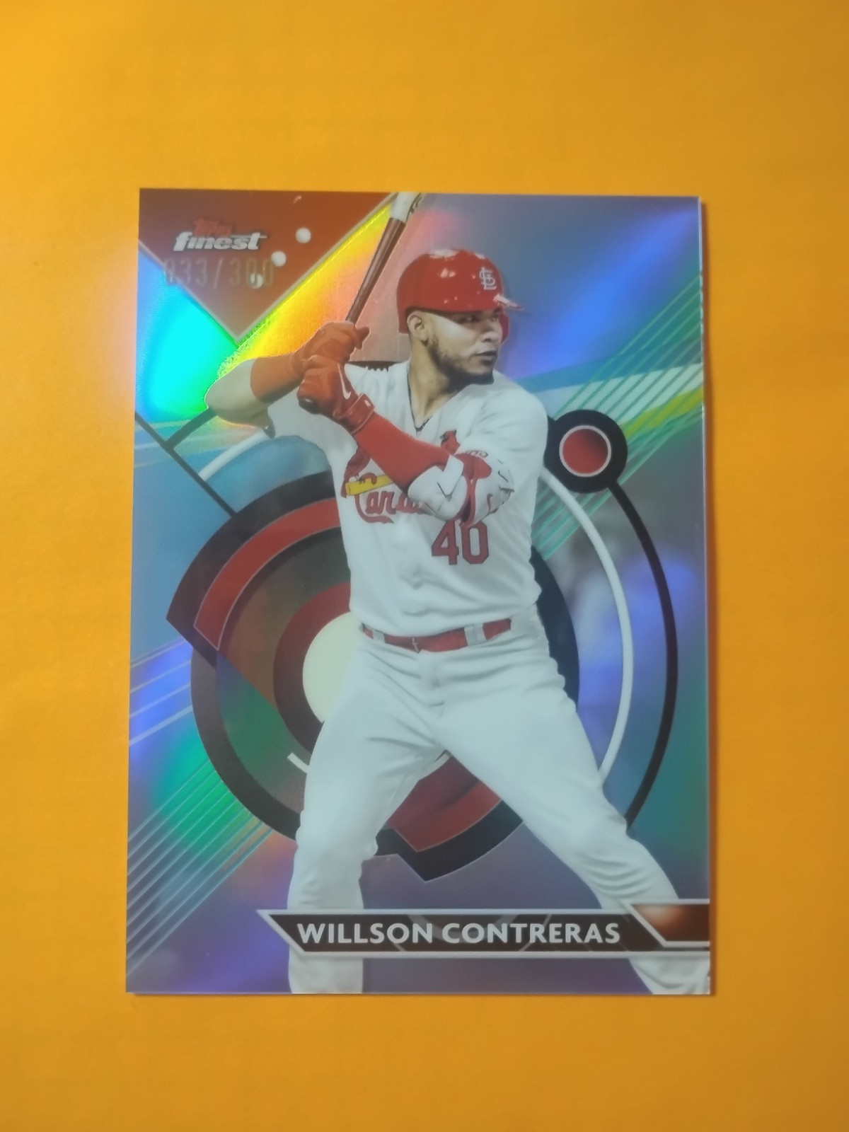 Willson Contreras 2023 Topps Finest Sky Blue Refractor /300 CARD#63