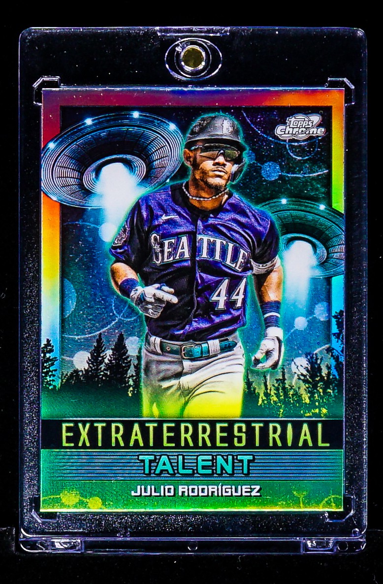 Julio Rodríguez RARE UFO SPACE REFRACTOR INVESTMENT CARD Seattle Mariners SP