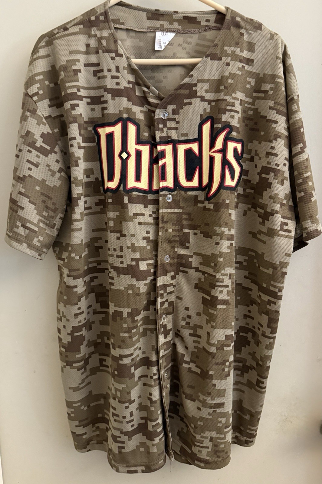ARIZONA DIAMONDBACKS D-BACKS Camo Jersey Size XXXL 3X NEW SGA Promo