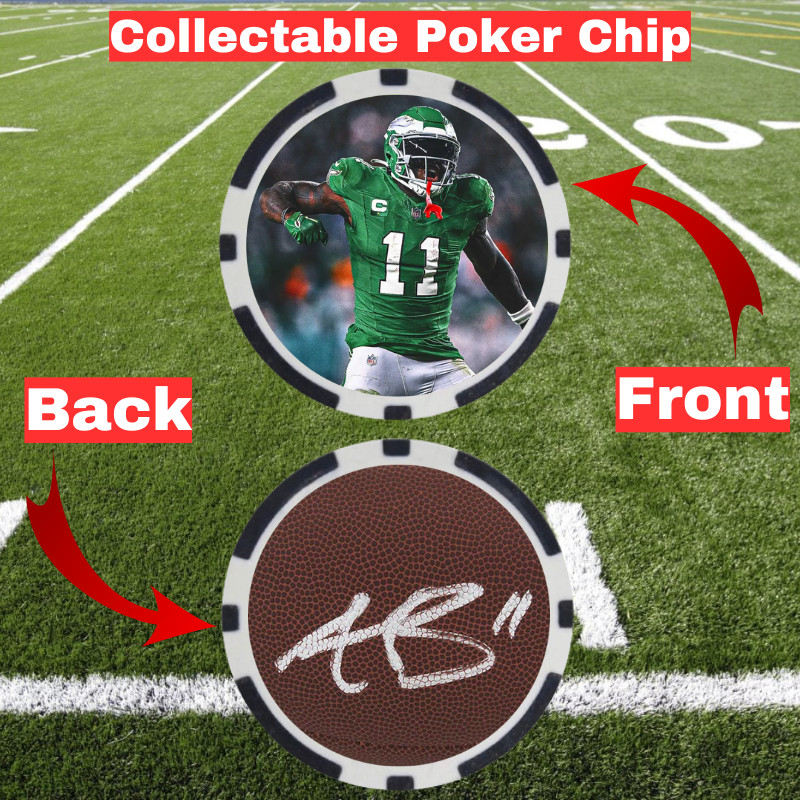 A.J. Brown – Philadelphia Eagles – Sports Merch Poker Chip – Signed
