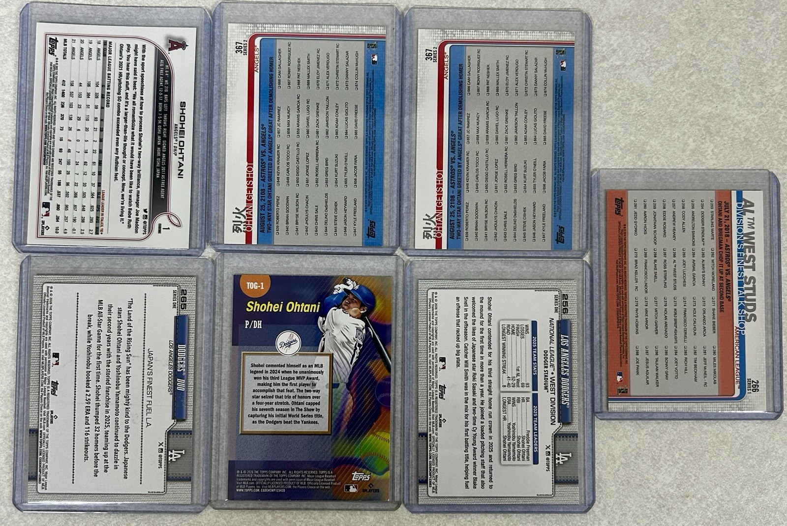 Shohei Ohtani Card Lot 7 Cards Topps chrome 2022 And 2019 Topps Ohtani Gets Hot