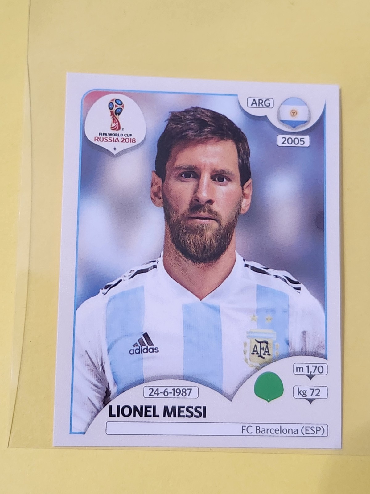 Lionel Messi 2018 Panini FIFA World Cup Pink Back Sticker #276 Argentina 🇦🇷