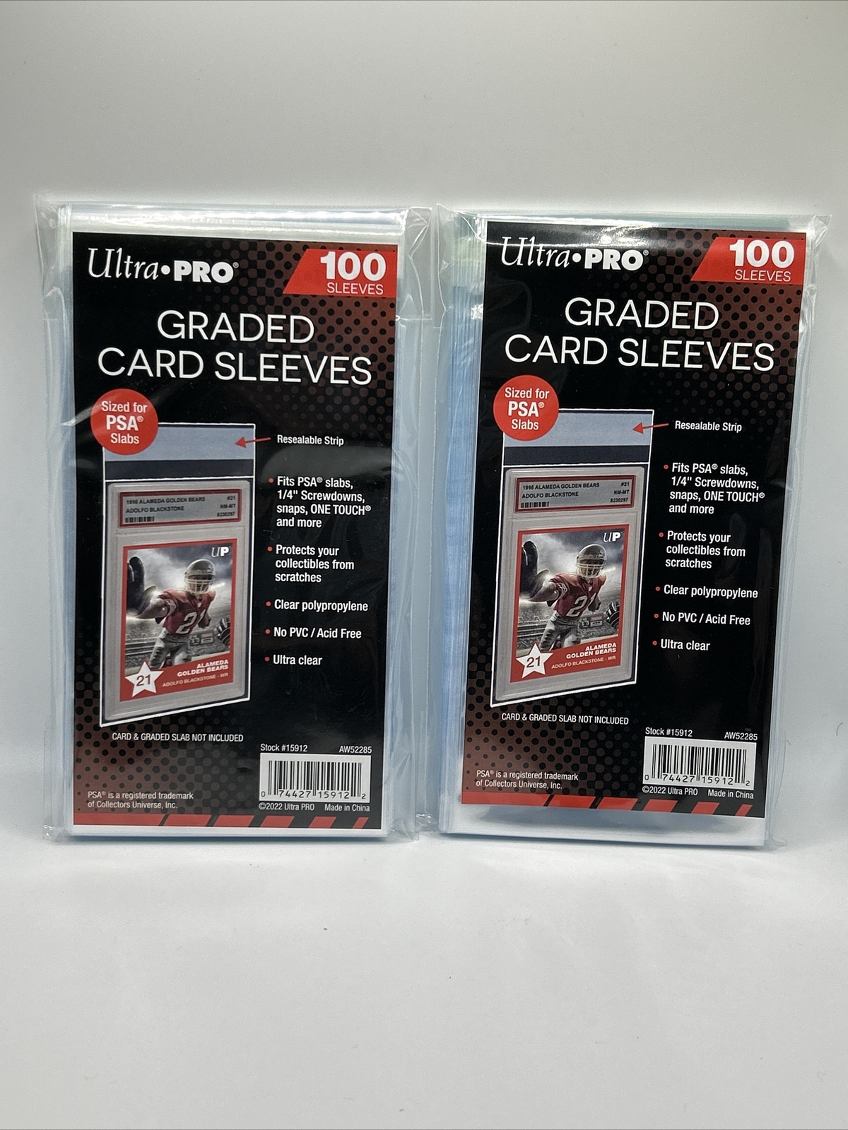 Ultra Pro GRADED Card Sleeves PSA Perfect Fit 2 Packs of 100, 200 Total