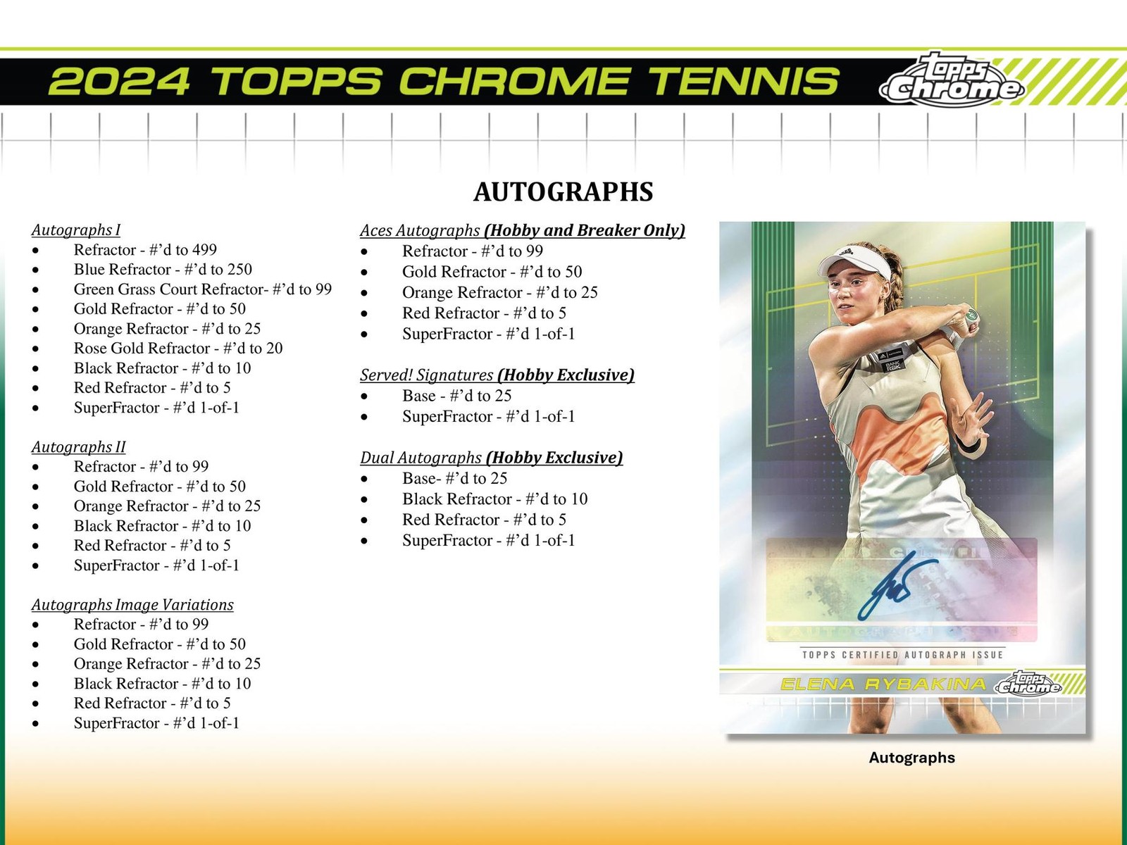 2024 TOPPS CHROME TENNIS HOBBY BOX