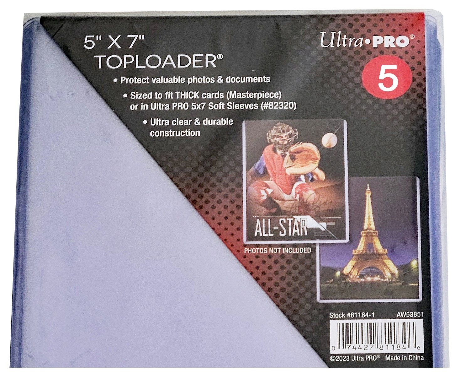 5 Ultra PRO 5×7 Toploaders & 5 Soft Inner Sleeves Rigid Card Photo Storage 81184
