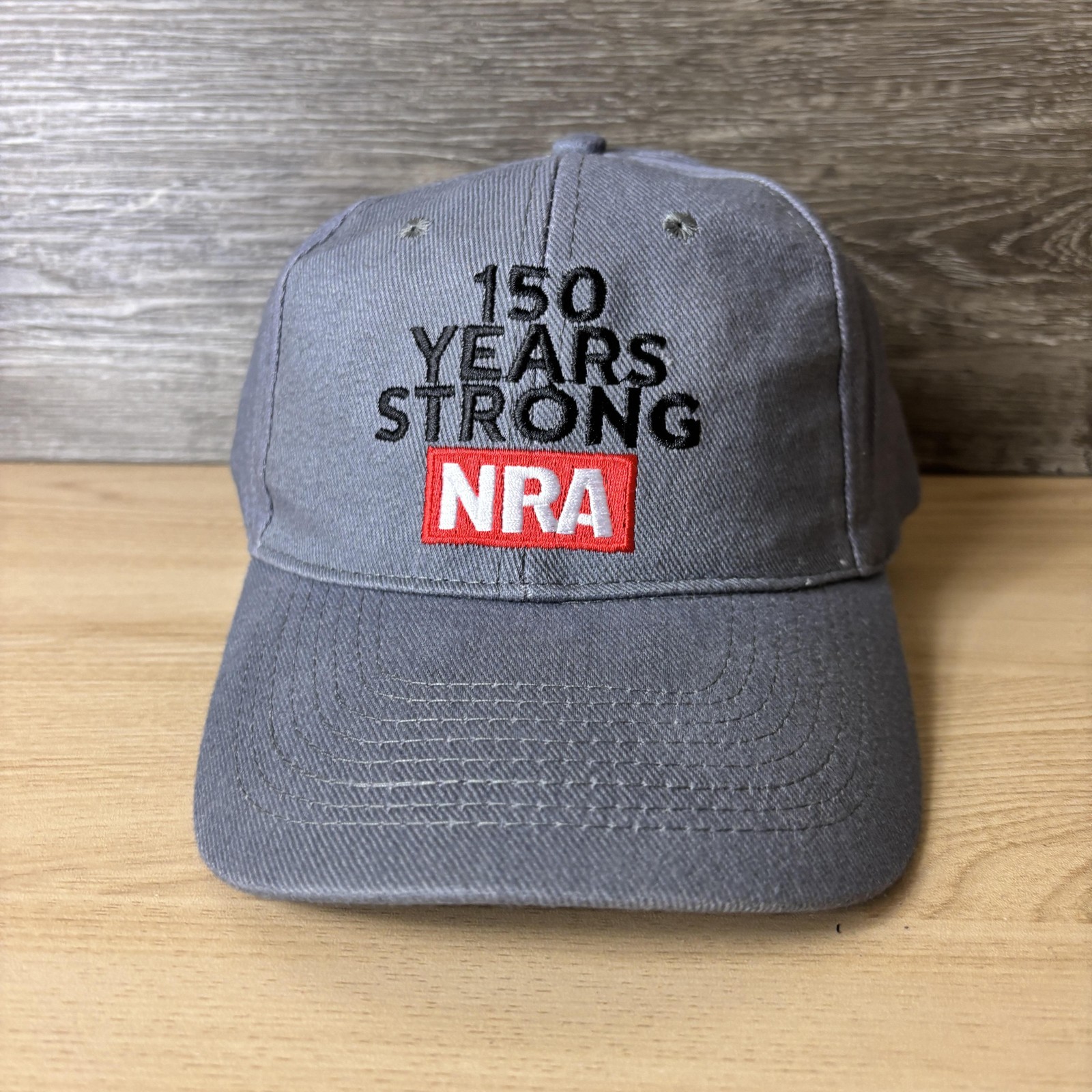 NRA 150 Years Strong Hat Cap Strap Back Gray EST 1871 Event Mens One Size Cotton