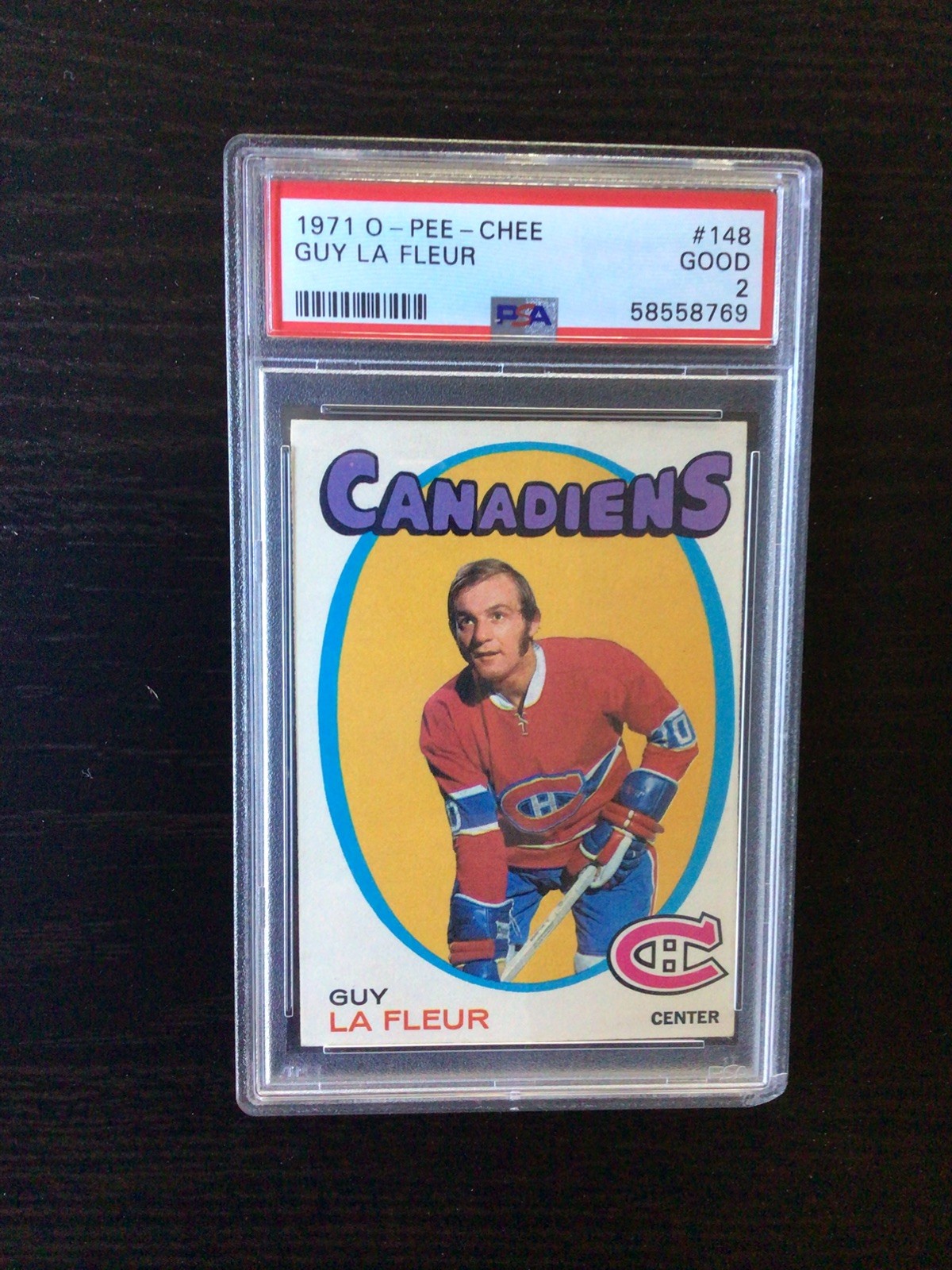 1971–72 O-PEE-CHEE OPC #148 GUY LAFLEUR RC ROOKIE PSA 2