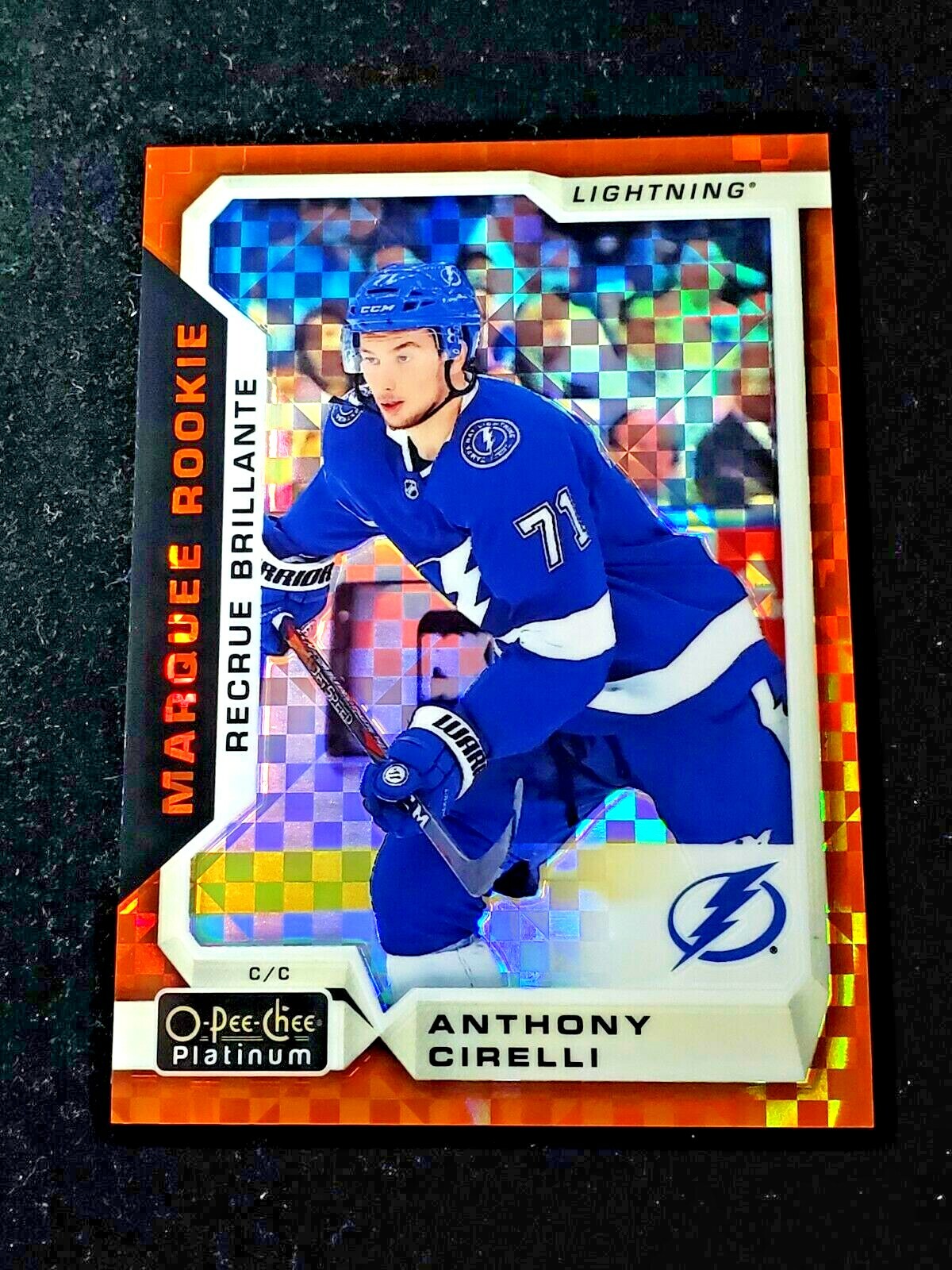 2018-19 Anthony Cirelli Platinum Marquee Rookie Orange Checkers /25 Mint #154 🧡