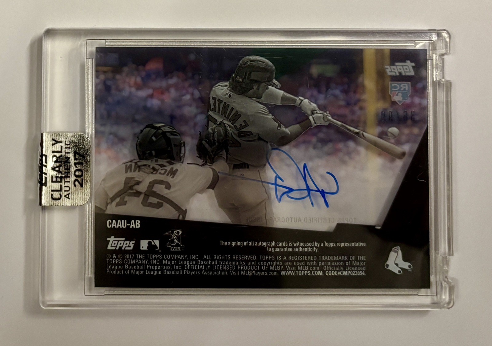 2017 Topps Clearly Authentic Green Auto Andrew Benintendi Auto RC #CAAU-AB