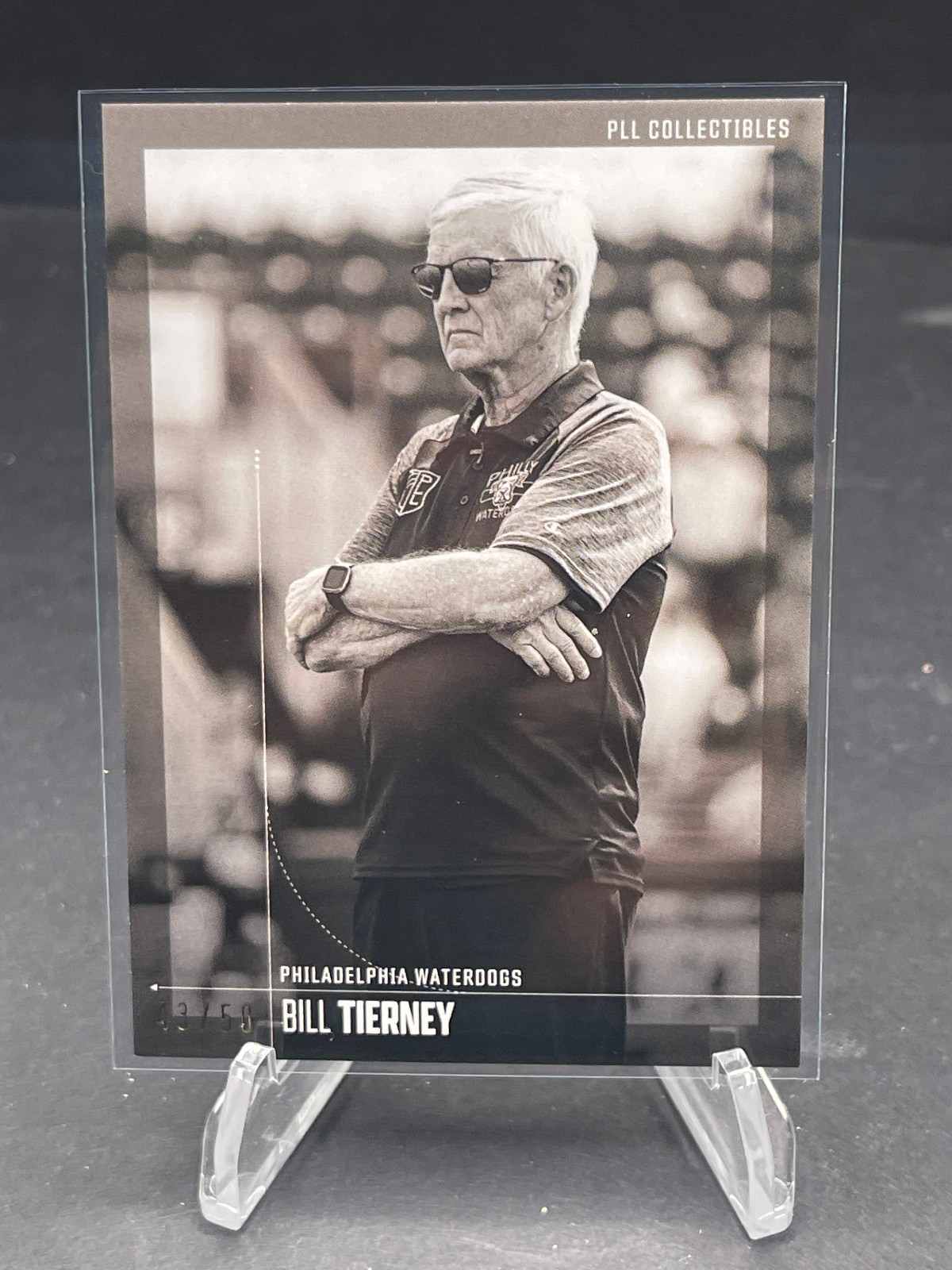 2026 PLL FIELDSIDE II BILL TIERNEY BLACK & WHITE IMAGE VARIATION #48, SN 14/50