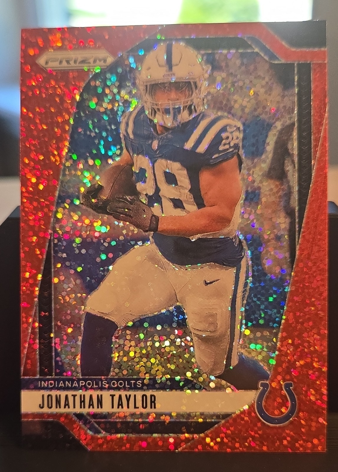 2024 Panini Prizm – Jonathan Taylor #121 Red Sparkle Prizm